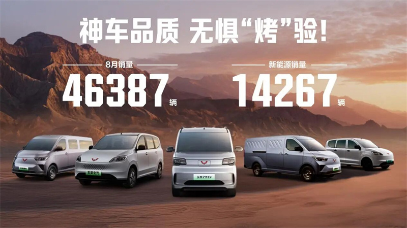 夏の結果があります！ Wuling Red Labelは8月に46,387ユニットを販売し、新しいエネルギー車両が毎月31％の記録的なシェアを占めています。